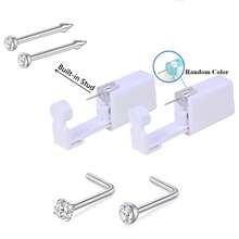 Nose Piercing Kit, 2 Packs Nose Piercing Gun With Built In Nose Ring, Replaceable 2 Pcs Nose Stud,For Self Nose Piercing - White - View 11