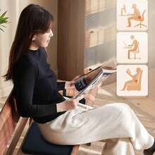 Portable Gel Seat Cushion, Up To 20.5" Foldable Travel Cushion For Home, Office Chair, Bleacher, Folding Egg Gel Cushion For Stadium, Travel, Camping, Seat Cushion For Pressure Relief[Black]