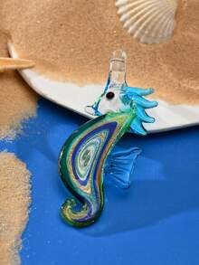 1/3/5/7/10/15/20/25/30/50pcs Multi-Color Enameled Ceramic Hand-Painted Sea Horse Decor, Suitable For DIY Jewelry Making Like Pendant Necklace, Earrings, Keychain, Phone Strap For Family, Couples, Friends As Gifts - Multicolor - View 2