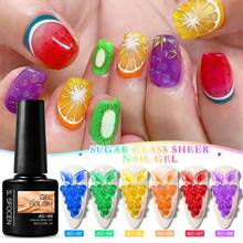 S. S FOCEN 6pcs/Set Sugar Glass Sheer Nail Gel Set Bright Green Yellow Red Purple Transparent Color Gel Polish Soak Off UV/LED For Nail Art Manicure Nails - Multicolor - View 3