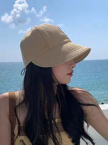 华夫格针织防晒帽，女士速干遮阳帽渔夫帽，街头风格太阳帽，棒球帽 - 皮標露絲 - 查看 3