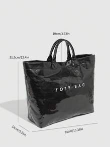 Large Capacity Fashion Transparent Jelly Tote Bag, PVC Waterproof Handbag Shopping Bag, Neutral Oversize Bag, Retro Casual Chic Tote Bag, Suitable For School/Workout/Travel