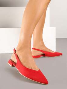 Vices Leather Insole Pointed Toe Sandals Summer Sandals For Women - Red - View 2