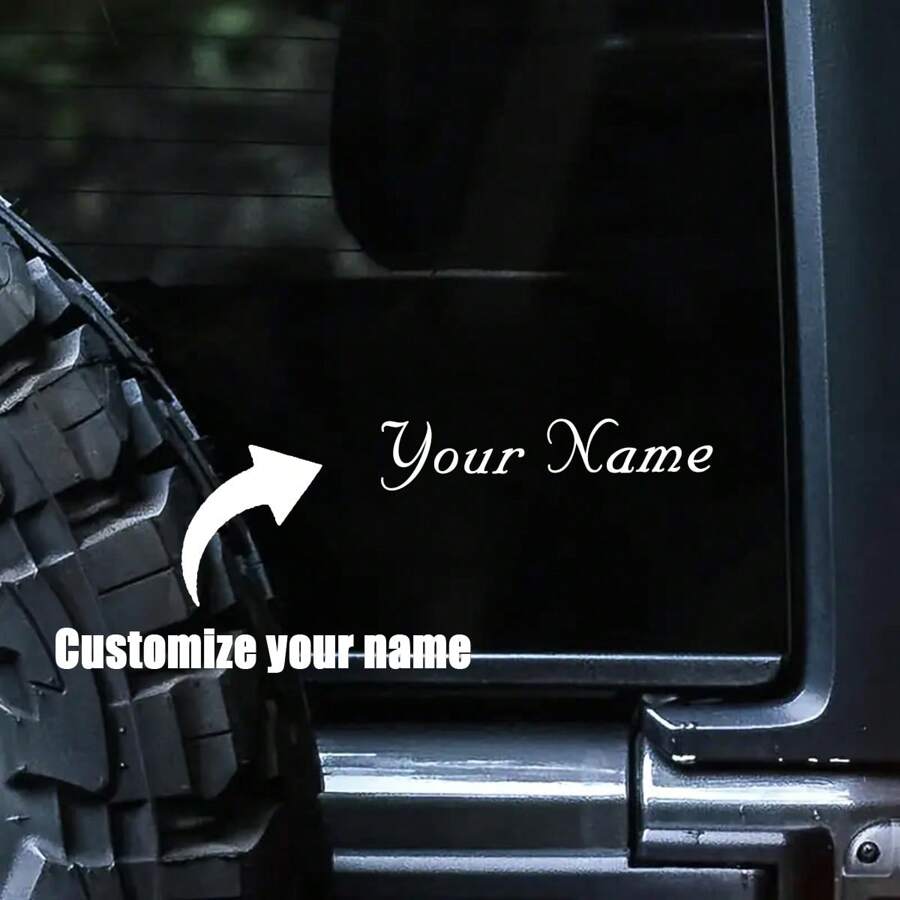 1 Piece Custom Text Detachable Detachable Decal For Car Window Trim, Personalized Name Vinyl Motorcycle Sticker Cup Helmet Decal, Auto Accessories