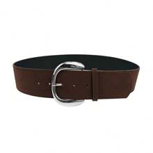 1pc New Suede Adjustable Wide Waist Belt, Vintage Style Accessory For Women