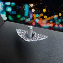 Universal Car Rhinestone Door Handle Decals, Thick Adhesive Wing Door Latch Stickers With Metal Rhinestone Wings For Car Window - Multicolor - View 3