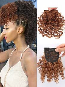 Synthetic Bangs Wig Afro Kinky Curly Wig Extensions For Women Natural Hairpieces Heat Resistant Fiber Clip In Hair