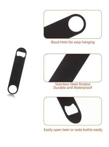 1/5/10pcs Customized Engraved Black Stainless Steel Bottle Opener, Rust-Proof, Suitable For Beer And Wine, Ideal For Parties, Weddings, Birthdays And Holidays, Great For Kitchen, Bar, Restaurant, Outdoor Activities,Wedding Essentials