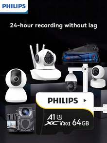 PHILIPS 飞利浦高速存储卡，C10 A1 TF卡，适用于平板电脑/手机/相机/车载音响/游戏机，多种容量可选：8GB/16GB/32GB/64GB/128GB/256GB