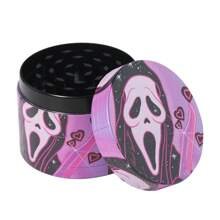 JBNG Molinillo de hierbas de 2 pulgadas con diseño de chica fantasma de Halloween con máscara aterradora y malvada