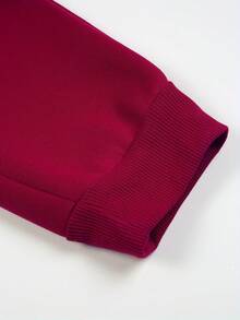 Abstract Letter Print Autumn Winter Waist Drawstring Pants Youth Men's American Style Sports Casual Pants - Burgundy - View 6