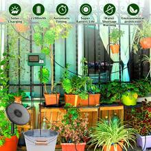 Solar Automatic Irrigation System TRJZWA 2025 Drip Irrigation System Kit With DIY Water Timer For Balcony,Greenhouse,Garden Watering System Supports 15 Potted Plants For Outdoor/Indoor Gardening,Plant Pot,Garden Stuff,Home Decor - màu đen - Xem 6