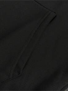 1pc Sudadera con Capucha Casual de Felpa Francesa para Hombre con Estampado de Calavera, Sudadera Holgada con Letras y Detalle de Bolsillo, Tela No Elástica, Sudadera con Capucha para Otoño e Invierno - Negro - Ver 5