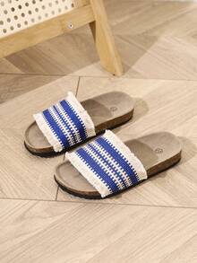 Girls' Retro Roman Princess Strap Sandals Children Casual Slippers For Summer - Blue - View 1