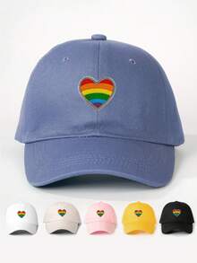 1pc Embroidered Heart Washed Baseball Cap, Adjustable Outdoor Casual Sun Hat, Suitable For Spring Autumn Travel, Fashion Versatile Sunshade, Men's Y2K Style Cap - Baseball Cap - View 13