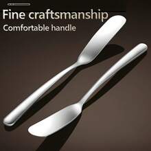 Juego de 3/5 cuchillos de mantequilla elegantes de acero inoxidable - Cuchillos multiuso para queso, crema batida, mermelada, pasteles, cocina y comedor, cuchillo de mantequilla de alta gama, aptos para lavavajillas, color plateado brillante