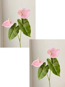 1pc/2Pcs/3pcs Artificial Flowers Anthurium Calla Lotus Decoration Room Living Room Porch Table Decoration Flowers Highly Attractive Level Interior Decoration Fake Flowers Silk Cloth Flowers Party Decoration Fake Flowers,Fake Plants