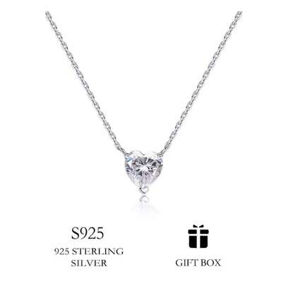 优雅的 1CT 莫桑石项链，采用 S925 纯银制成 - 非常适合日常佩戴、送礼、特殊场合和派对