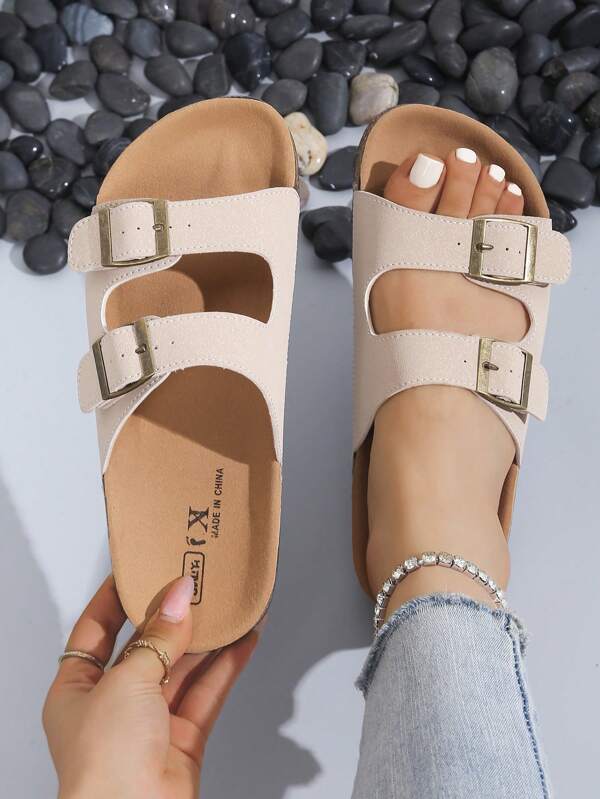 Thick Sole Comfortable Buckle Casual Sandals, Summer New Soft Bottom Outdoor Beach Slippers