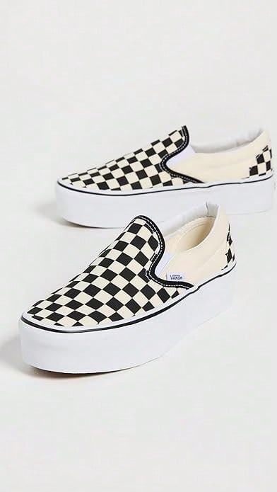 Vans 女士 UA 經典套腳 Stackform 運動鞋，棋盤格黑/白 - 棋盤黑/白 - 查看 1