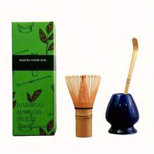 3PCS Matcha Set Bamboo Whisk Tea Spoon Ceramic Fittings Matcha Whisk (Chasen) Tea Spoon And Scoop (Chashaku) Tea-Making Tools Back To School - A - View 19