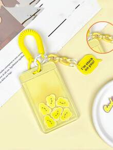 1pc Cute Rocking Shaker Transparent Card Holder, Various Creative Styles Student ID Badge Card Protector Case With Funny Latch - Multicolor - View 15