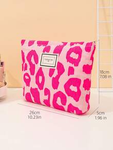 女士豹纹化妆包 粉色，ins风白色大容量简约化妆包 绿色铅笔盒 日常化妆刷收纳包 旅行洗漱包 防水情人节礼物，旅行必备，旅行，情人节，房间装饰，钱包必备，女士化妆包，钱包必备物品，邮轮必备，设计师手提包，基础款，梳妆必备，房间，可爱化妆包 - Pink Leopard - 查看 5