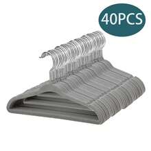 60PC/50pcs/40PC/30PCS/20PCS /10pcs, Children's Non-Slip Hanger, Children's Flocking Rack, Magic Children's Drying Rack - Beige - View 19