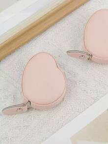 1pc Retractable Heart-Shaped Tape Measure, Suitable For Measuring Body, Fabric, Sewing, Tailoring, Knitting, Crafts, Weight Loss, Dual-Scale Pink Ruler - Pink - View 4