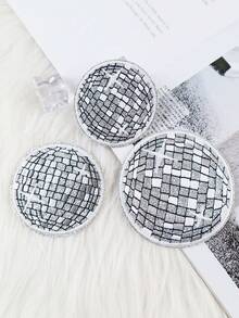 24pcs Disco Ball Shiny Patch, Cartoon Style Embroidered Appliques, DIY Craft Decoration For Clothes, Shoes, Bags, Etc. - Multicolor - View 4