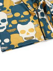 Men's Skull Print Contrast Waistband Boxer Brief, Suitable For Daily Wear - Mustard Yellow - View 4