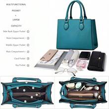 CHICAROUSAL Crossbody Purses And Handbags Women PU Leather Tote Top Handle Satchel Shoulder Bags - Blue Green - 查看 5