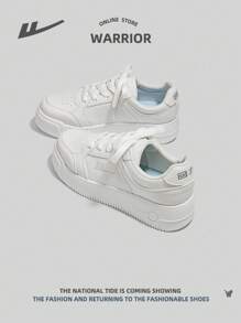 WARRIOR 1 Pair Women Solid Color Lace-Up Flat Casual Shoes, Fashion & Versatile Design