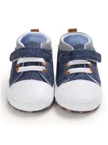 Zapatos casuales deportivos de lona para recién nacidos e infantes, con suela blanda y cómoda para caminar para bebés y niños pequeños