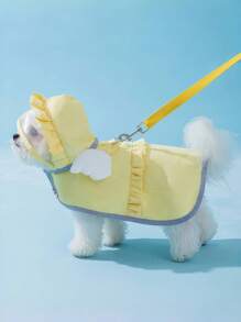 Angel Wings Design Raincoat For Pets, Candy Color, Waterproof & Windproof Dog Cat Cloak, For Small To Medium Dogs & Cats, Breathable And Lightweight Walking & Hiking Essentials With Leash Hook
