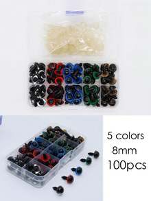 752/101pcs Crochet Eye Tools - Crochet Hooks For Installing Crochet Eyes, Plush Eye Making Materials, Includes 100pcs Eyes - Multicolor - View 4