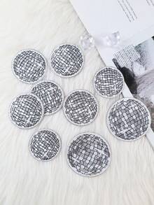 24pcs Disco Ball Shiny Patch, Cartoon Style Embroidered Appliques, DIY Craft Decoration For Clothes, Shoes, Bags, Etc. - Multicolor - View 5