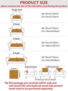 1 Pieza Cojín de sofá de estilo bohemio, piel suave y cómoda, funda de sofá para las cuatro estaciones, antideslizante y antisuciedad, adecuado para sofás de 1 a 4 plazas, decoración de sala avanzada