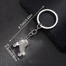 1 件时尚可爱的锌合金溜冰鞋钥匙扣，非镀贵金属，可爱风格，男女通用汽车配件哥特 Y2K