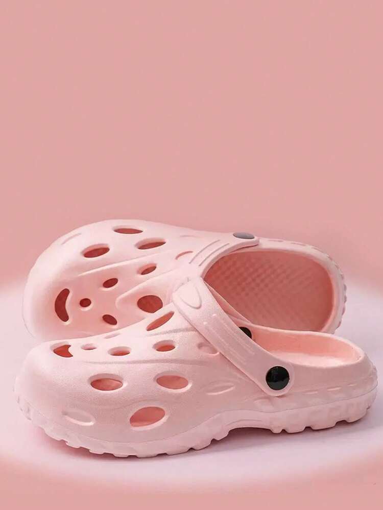 Women's Pink EVA Clog Sandals, Non-Slip, Wear-Resistant, Two-Way Design For Both Indoor And Outdoor Wear, Spring/Summer - Pink - View 1