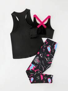 Women's Solid Color Patchwork Casual Knit Top And Pants Sports Suit