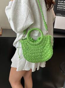 Bohemian Woven Handbag, Fashionable Women's Shoulder Bag, High-Quality Multifunctional Shopping Tote, Suitable For Travel And Vacation, Earthy Tone For Autumn Outfits, Accessory For Casual Daily Use, Fashion Summer Vacation Bag, Beach Essentials Women Bags For Vacation & Holiday, Vacation Essentials, Perfect For Summer, Vacation & Beach