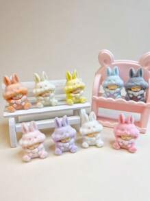 10pcs/Set Cute Bunny Plush Doll Toys [Random Color], Room Decor, Creative Party Gifts, Holiday Celebration Presents, Artsy Desk Decor, Couples Gifts, Gifts For Parents, Siblings And Friends