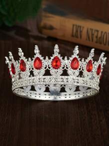 1pc Bride Gold Crown Headpiece, Crystal Princess Tiara, High-End Wedding/Birthday Crown