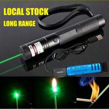 1 Case Black 900 Mile Assassin Green Laser Pointer 532nm Single Beam Light + Battery + Combination Lock + Battery Rechargeable Rotating Focusable Laser Pointer