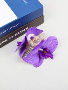1pc Colorful Artificial Orchid Hair Clip, Elegant & Versatile Fashion Accessory For Women, Suitable For Everyday Wear, Beach, Party, Wedding,Hair Accessories,Hair Claw,Claw Clips,Hair Clutch,Hair Jaw Clip - Multicolor - View 15