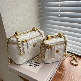 女士迷你小手提包，高端品质小众链条单肩水桶包盒装