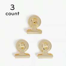 U Brands 3ct Magnetic Bulldog Clips Gold: Fridge & Locker Magnets, Metal Stationery Clips, Office Fasteners