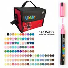 1pc Acrylic Marker Pen, 120/100/80/60/48/36/24/12 Colors, Valve Tip, Waterproof Layerable Colored Pens, Fade-Resistant, Non-Bleeding, Suitable For Sketching, Art Students, DIY Drawing And Coloring Back To School