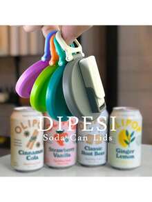 1pc Soda Can Lid Soda Drink Can Lid Straw Soda Drink Can Lid Reusable For Soda Water, Beverage, Juice, Soda Can Lid, Party Supplies Set(Two Styles Are Sent Randomly) - Multicolor - View 4